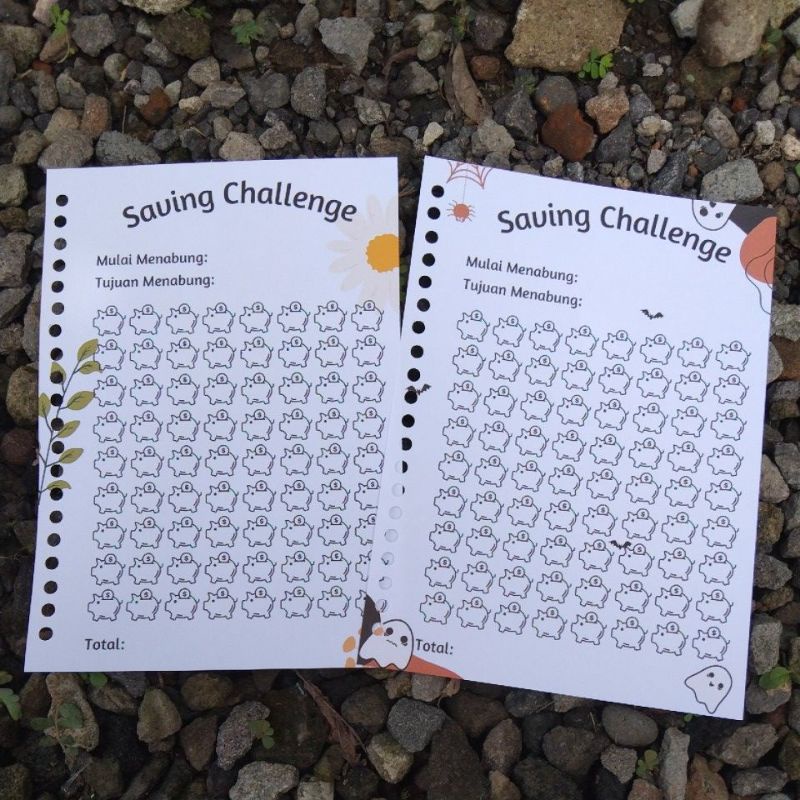 

tantangan menabung binder Saving Challenge A5 versi Pig Seri B