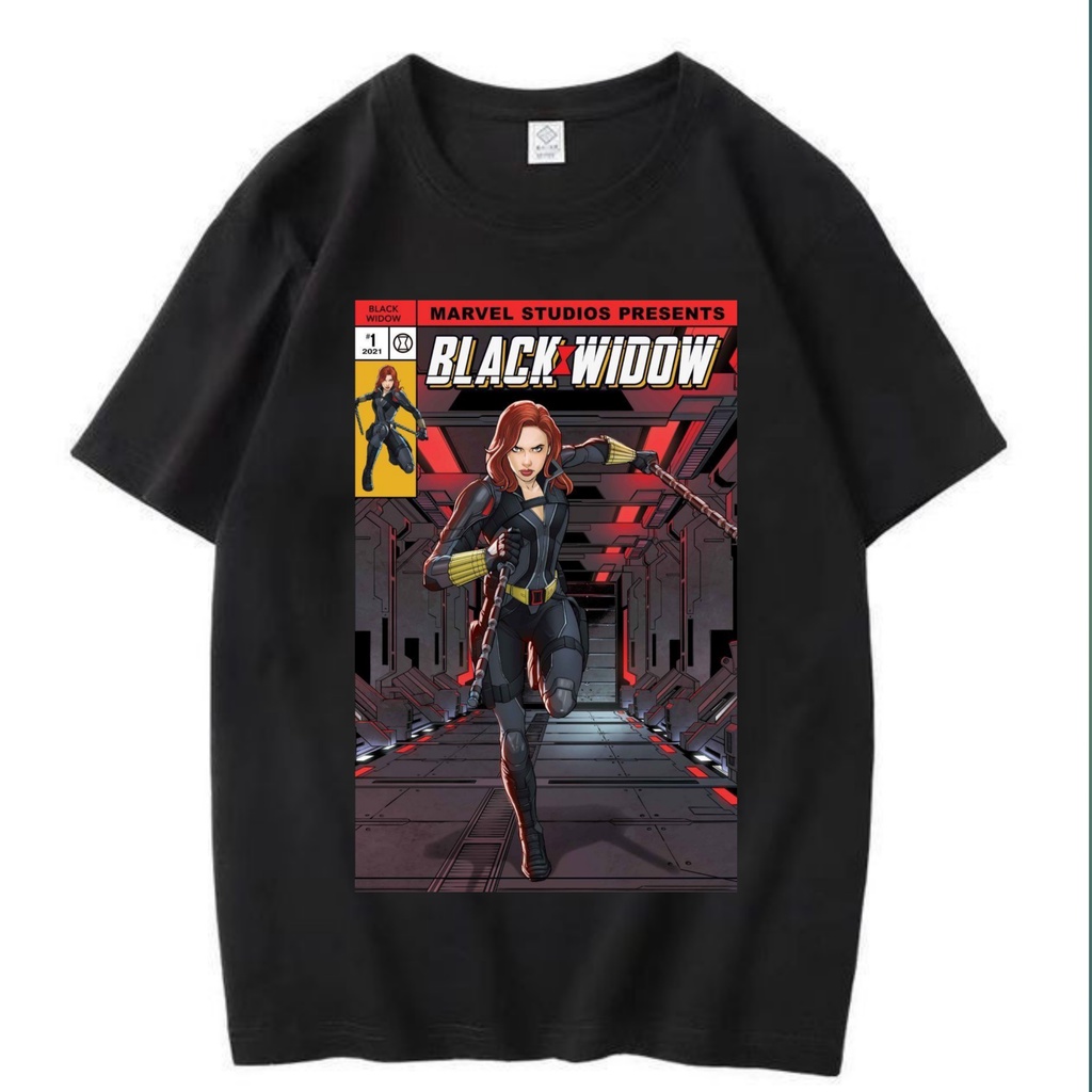 T SHIRT BLACK WIDOW - KAOS BAJU FILM MOVIE BLACK WIDOW MARVEL TERLARIS TERMURAH