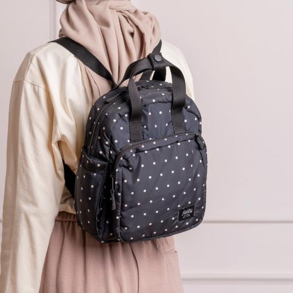Tas Ransel mini Flashy Larbert Four Hitam Polka