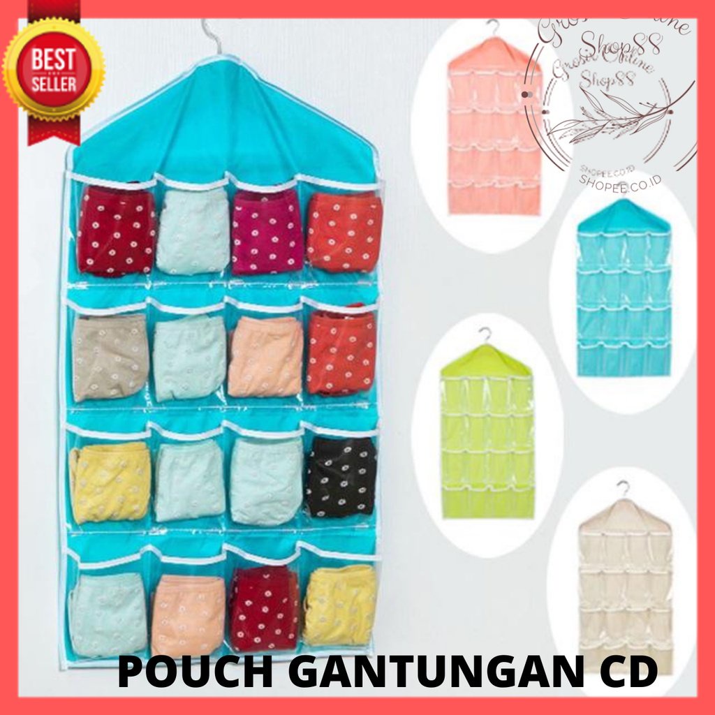 GOS - D208- Gantungan Tempat Pakaian Celana Dalam / Pouch Rak Gantung Kaos Kaki Korean Underwear