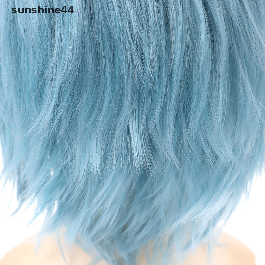 Sunshine Wig / Rambut Palsu Anime Shigaraki Tomura Warna Abu-Abu Biru Untuk Kostum Cosplay