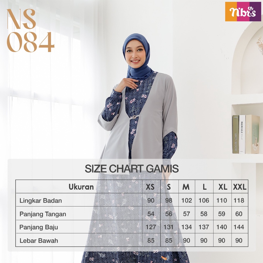 [BISA COD] Nibras Syar'i NS 84 Bahan Wolfis mis Koshibo Gamis Motif Kekinian by Nibras