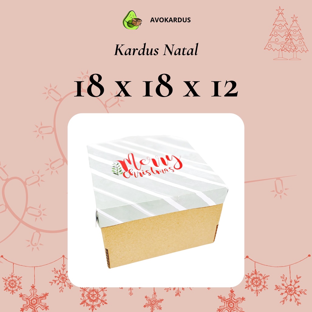 

Kardus Natal 18x18x12 Top Bottom Kotak Dus Kue Tart