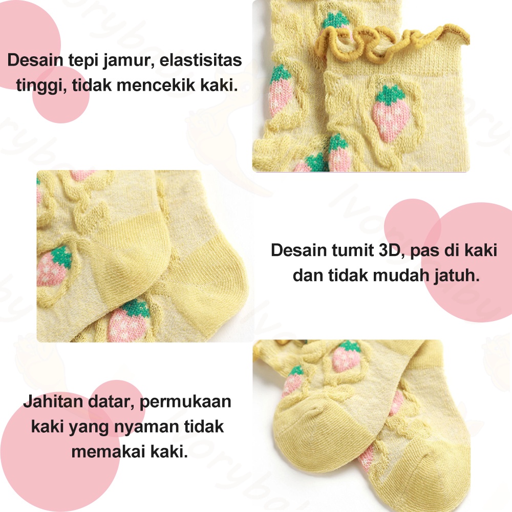 Ivorybaby Kaos kaki bayi anak model ruffle Kaus kaki bayi perempuan lucu