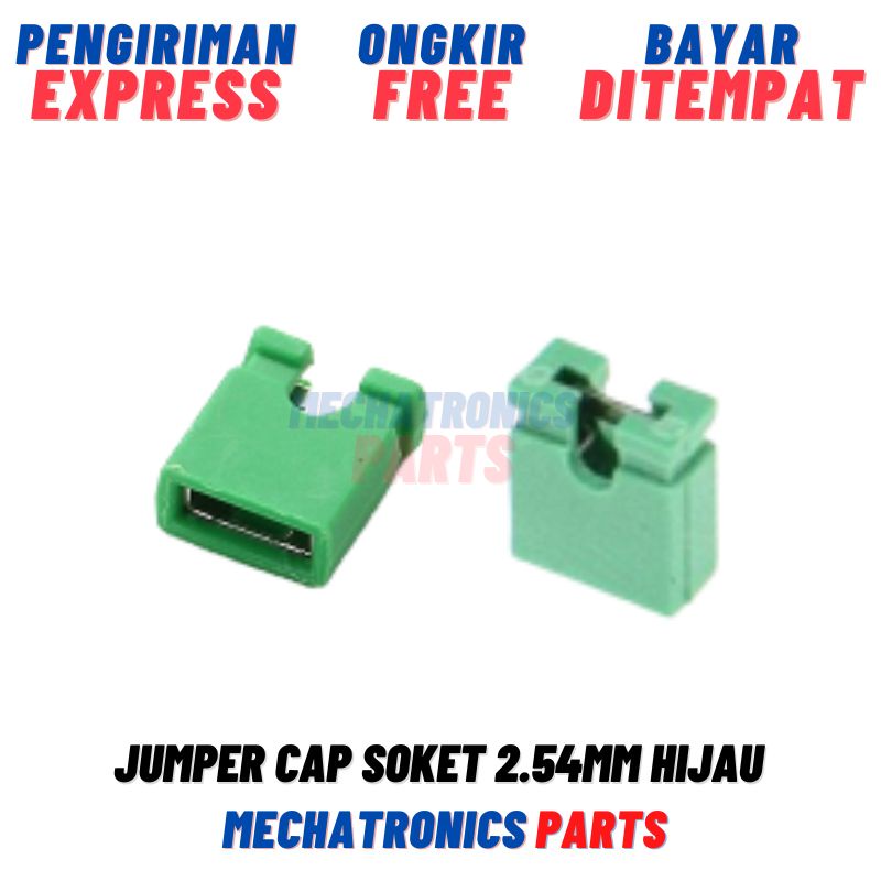 10 buah Jumper Cap Soket 2.54mm Hijau