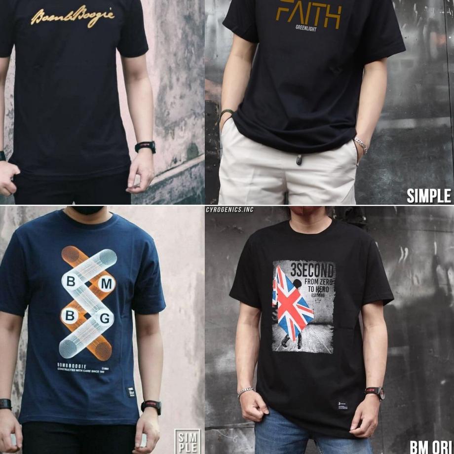 Hot Sale Kaos Distro Pria Baju Kaos Original Ukuran M L Dan XL Bombogie 3Second Grlt