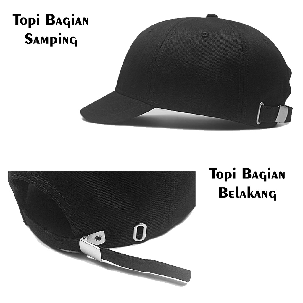 Topi Lidah Pendek Korea polos . Topi baseball distro pad pendek korea lidah pendek dewasa pria dan wanita Classic Style Japan