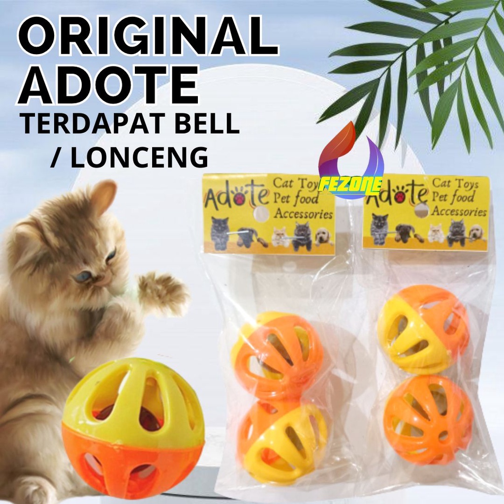 Mainan Kucing - Bola Lonceng Adote Original 2pcs FEZONE