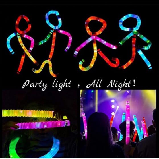 Mainan Selang Pipa Stick Mainan Light Up Tubes Pop Pipes Led / Mainan Anak - Pop Tubes Light Up Edition Glow Pipa Nyala Anak Premium Import / Pop Pipes Mainan Viral CEV Light Up Pop Tubes Pop Pipes Mainan Lampu Stick Pipa Selang