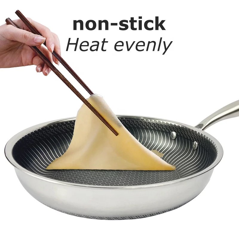 Fry Pan Stainless Honeycomb ukuran 30 / Wajan Stainless / Panci Honeycomb