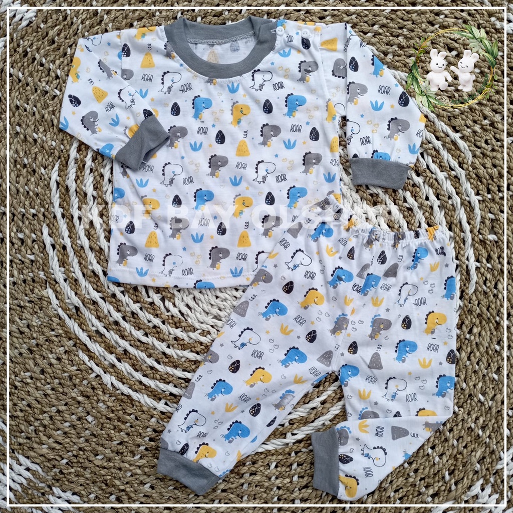 setelan bayi laki laki perempuan motip flunpfrin kepala dino stelan anak lengan panjang 2 10 bulan set baju anak lenga pendek