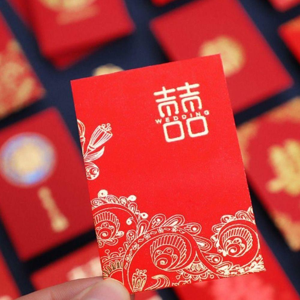 [Elegan] Amplop Merah Mini Kertas Akad Uang Tahun Baru Dekorasi Pesta Ulang Tahun Nikah Ulang Tahun Hongbao