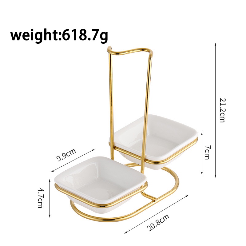 Ladle Soup Holder / Ladle Stand Spoon Holder Sendok Sup Berdiri Stainless Emas dengan Mangkuk Keramik