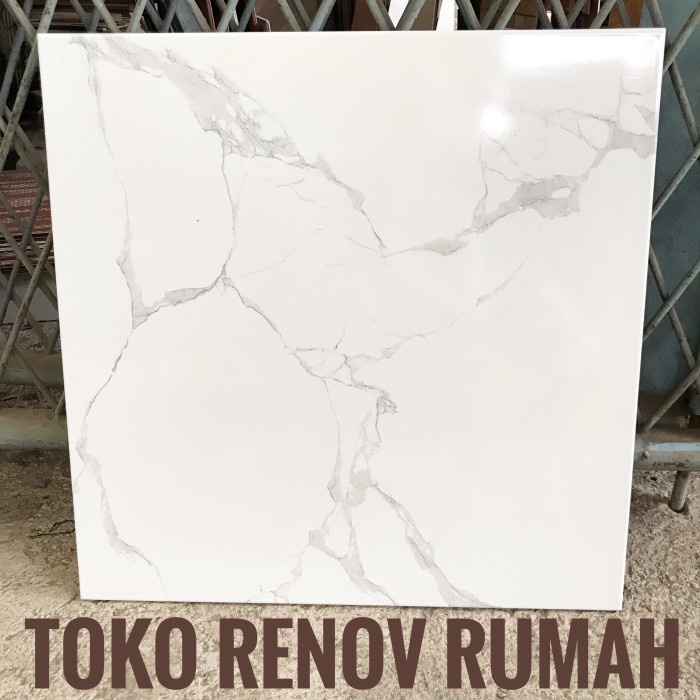 Keramik Lantai 50X50 Putih Motif Carara/ Keramik Lantai Putih 50X50