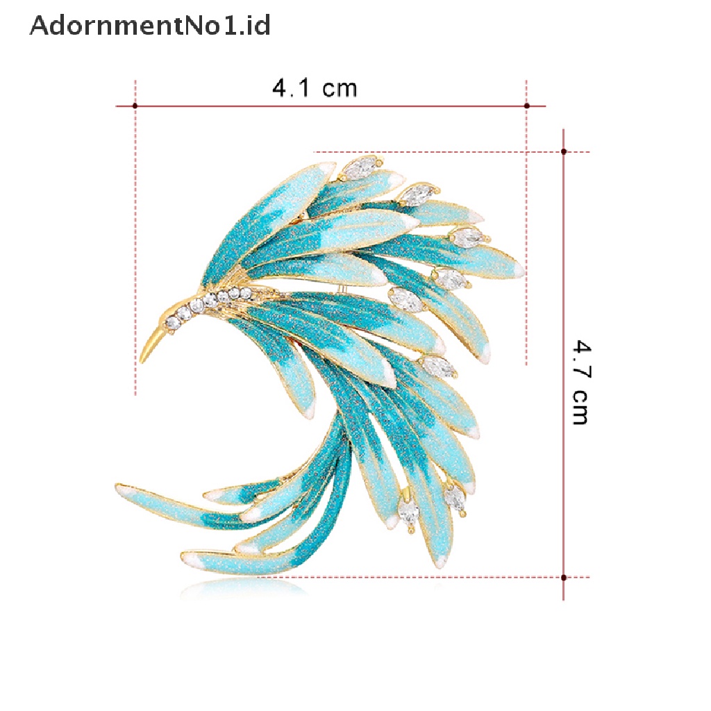 Bros Pin Enamel Kristal Desain Phoenix Tail Buckle Untuk Pakaian Scarf Wanita No1