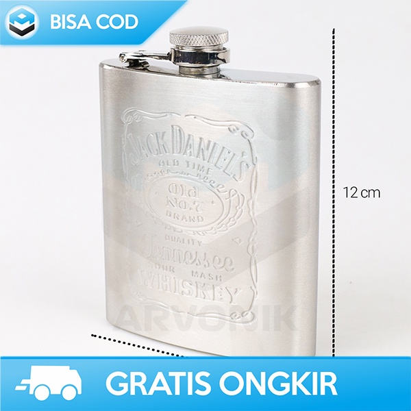 HIP FLASK STAINLESS STEEL ANTI KARAT BOTOL ARAK WINE BIR RETRO 7 OZ