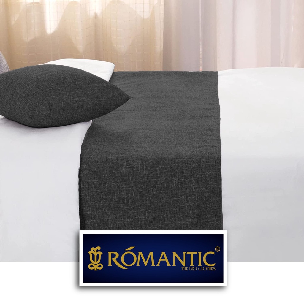 Bed Runner / Selendang kasur Abu Tua by ROMANTIC standard Hotel minimalis