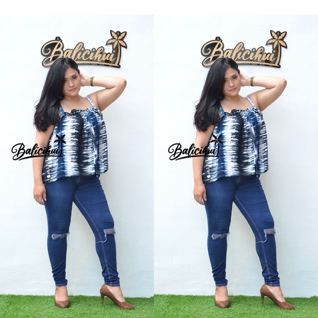 Balicihui Top Esha Top Wanita Top Plus Size Jumbo Big Size Atasan Wanita Tank-Top