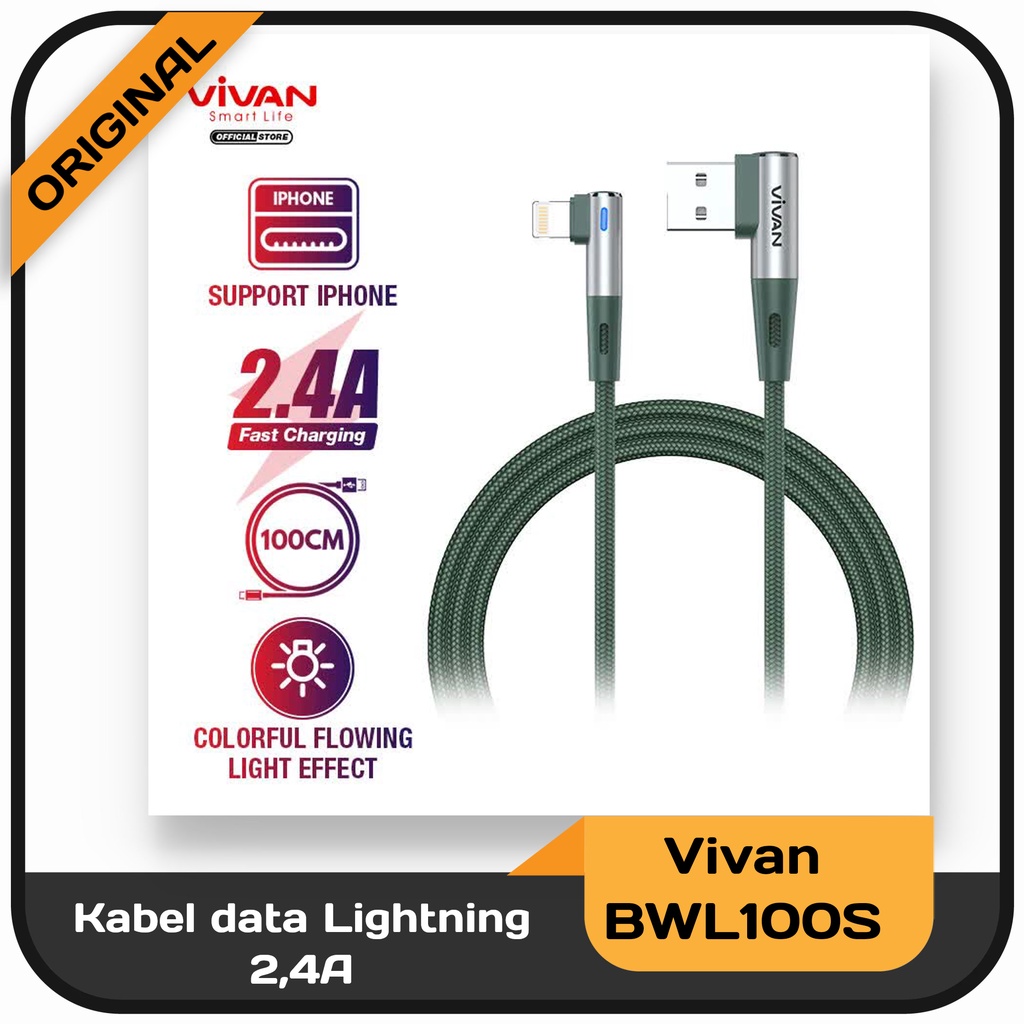 Kabel Data Gaming 100% Original Vivan 3A Fast Charging Micro/Type C/Lightning 100 cm