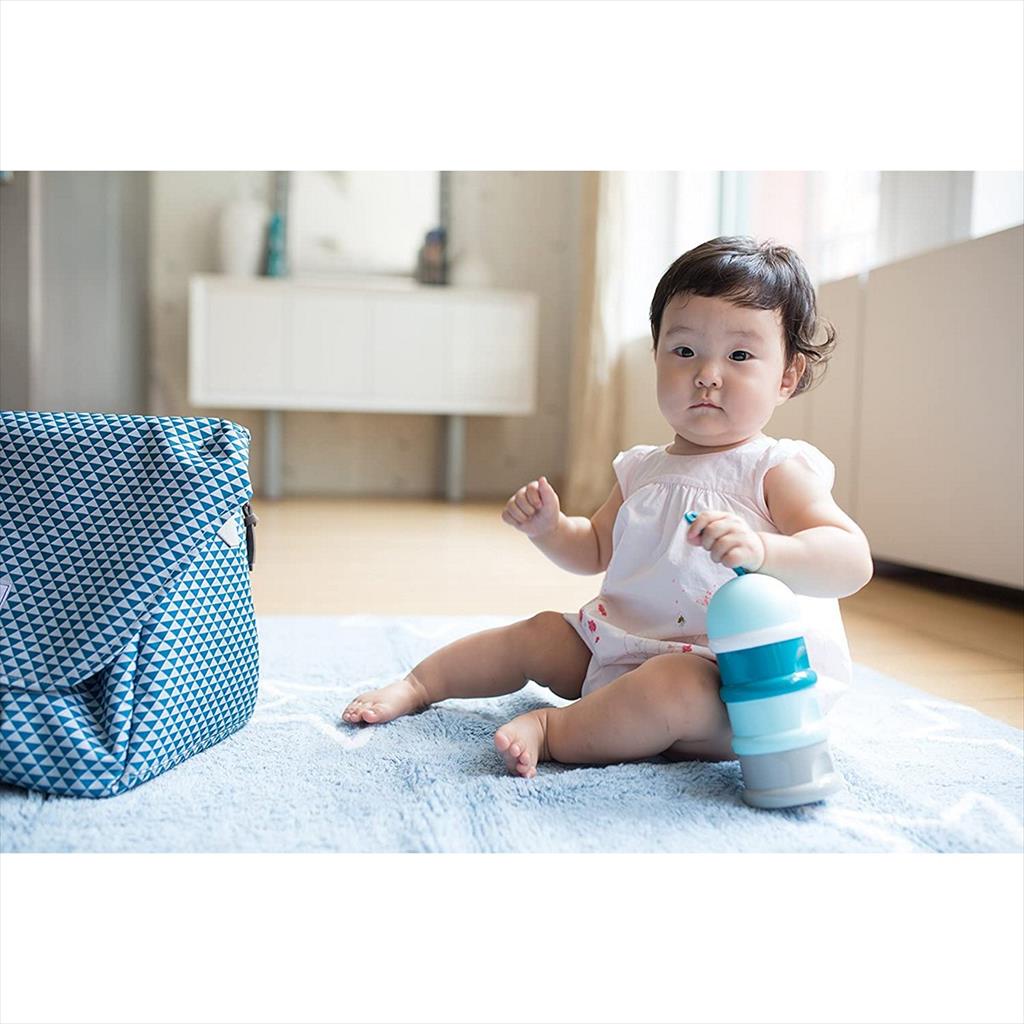 BEABA Stacked Container Milk Blue Green Mist Wadah MPASI