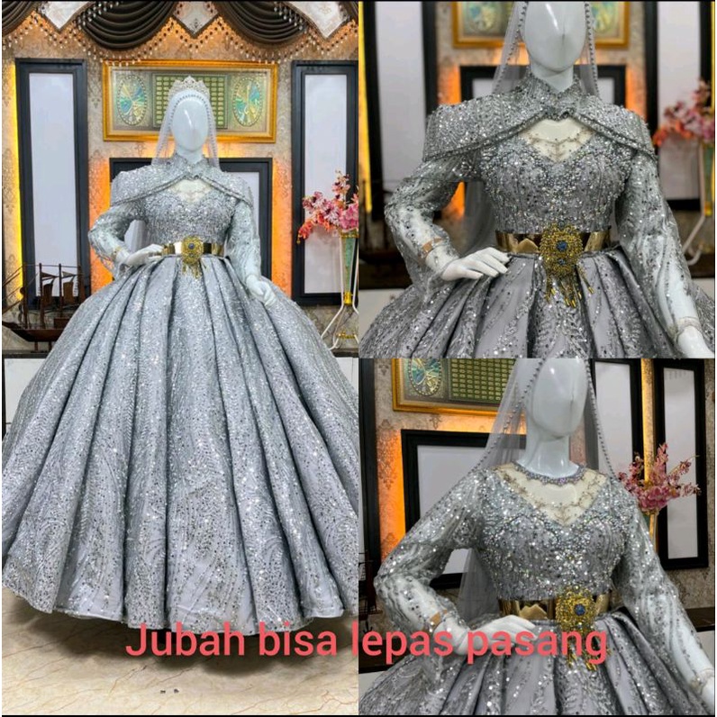 GAUN PENGANTIN BARBIE MEWAH BEREKOR//GAUN WEDDING MUSLIM TERKINI