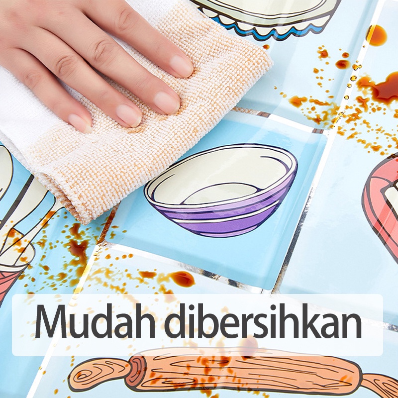 Stiker Dapur Ukuran 60Cm X 3M X5M Motif Best Seller Karakter Bunga Kotak stiker dapur anti minyak anti api wallpaper dapur &amp; kamar mandi