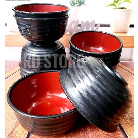 promo 12.pcs mangkok ramen ulir multiwarna plastik food grade...