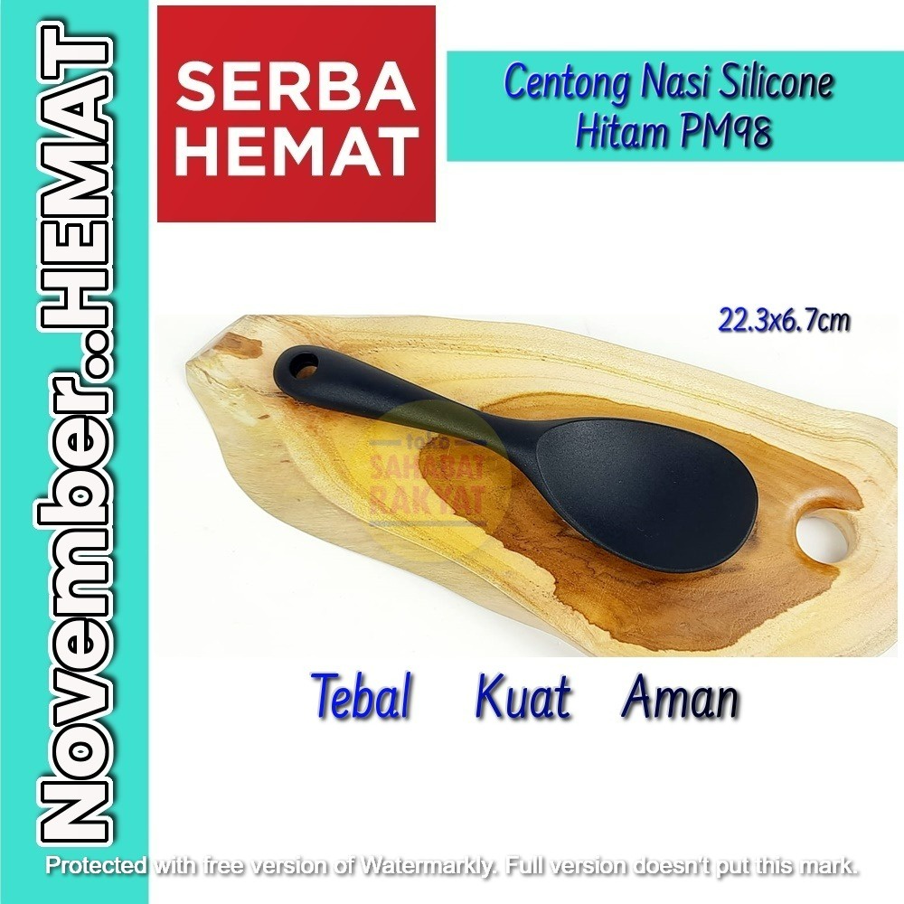 Centong Nasi/Sendok Nasi Silicone Hitam PM98