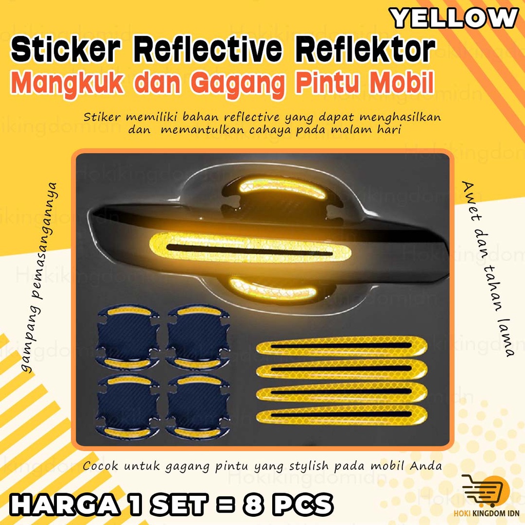 Stiker Reflektor Pintu Mobil Sticker Reflective Gagang Pintu Mobil