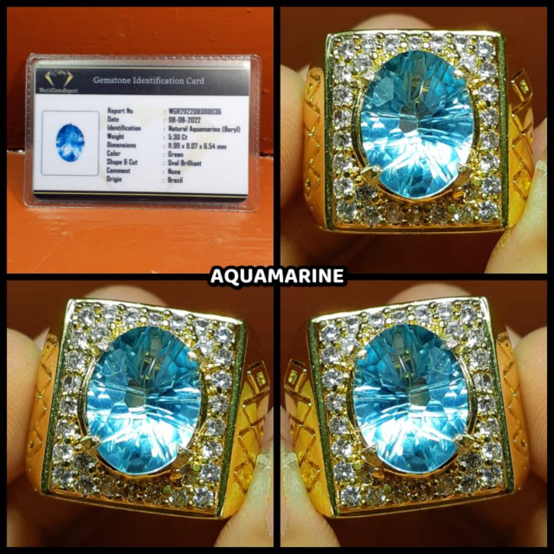 NATURAL BATU AQUAMARINE BERYL + MEMO LAB