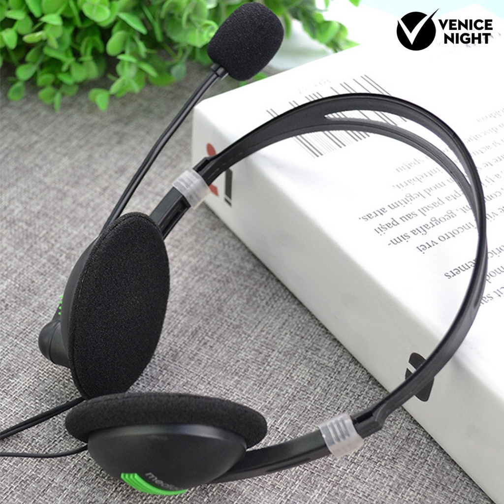 (VNEP) (Berkabel) Headphone High Fidelity Sensitif Headphone E-sports 3.5mm yang Dapat Disesuaikan dengan Mircophone untuk Komputer