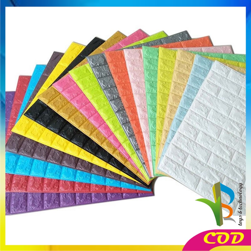 RB-C206 Wallpaper Dinding Foam 3D Kecil Motif Batu Bata / Walpaper Stiker Dinding Dekorasi Kamar