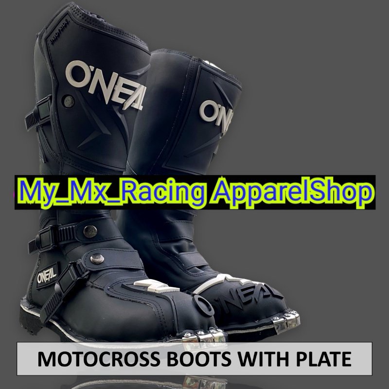 Sepatu MX Boots Oneal with Iron Protector - Sepatu Trail - Sepatu Motocross - Sepatu Enduro - Sepatu Adventure - Premium Black terlaris