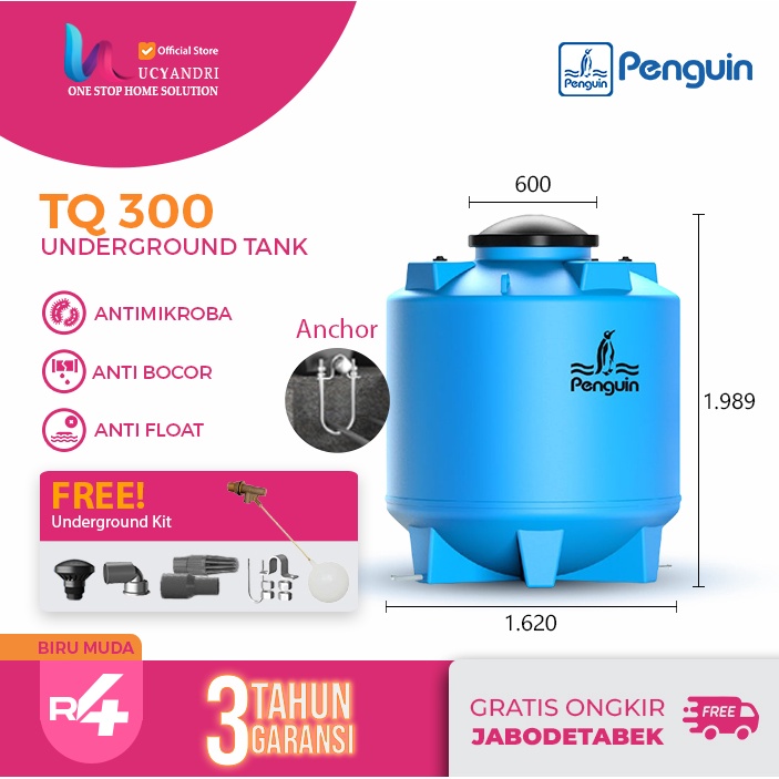 Penguin Tangki Air Tanam TQ 300, Tandon Pendam, Toren, PREMIUM QUALITY