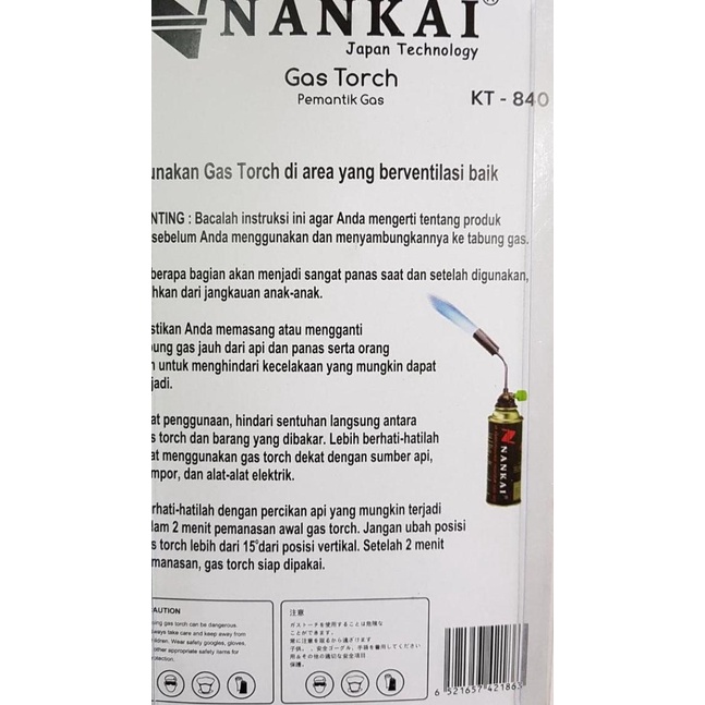 Gas Torch Alat kepala Las korek Tabung BESI TEMBAGA Gas KT 840 Nankai