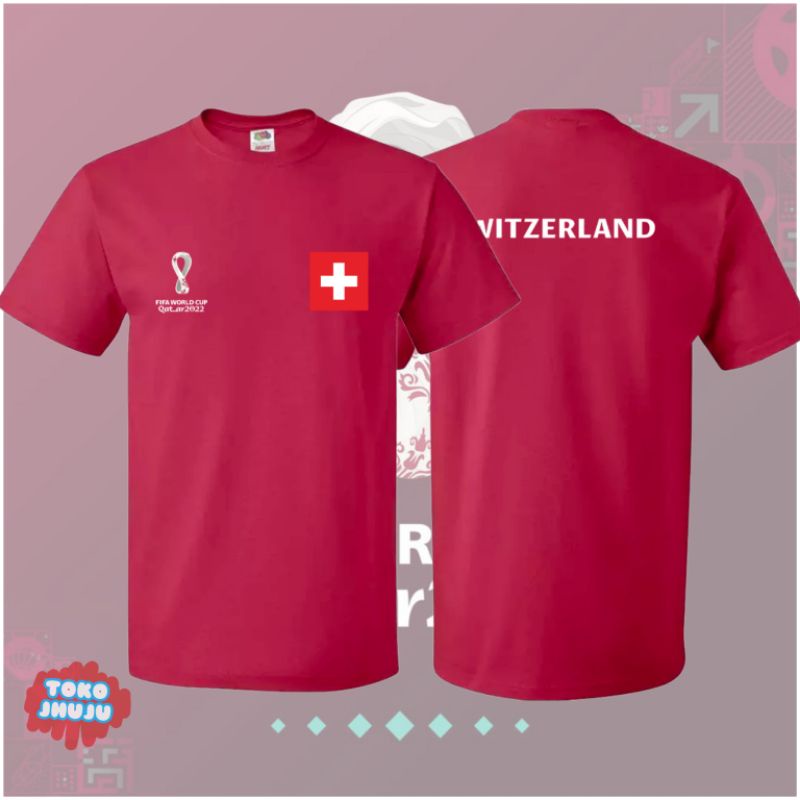 Baju Kaos Piala Dunia World Cup 2022 Team Switzerland DEPAN BELAKANG