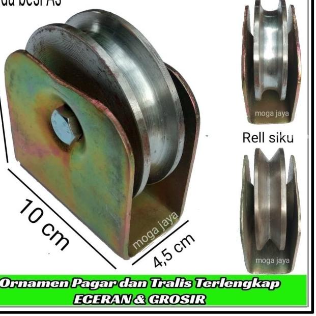 roda pagar besi as ukuran 10cm - Rell Siku