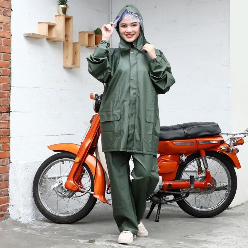 Jas Hujan Jaket Celana Karet Kumbang 800 / Mantel Mantol Setelan Pria Wanita Dewasa