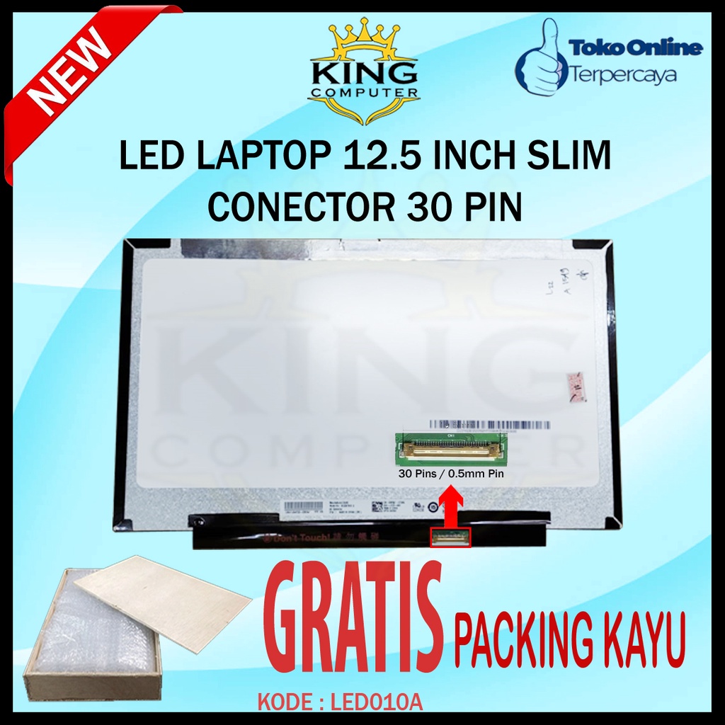 LED LCD LAPTOP 12.5 INCH SLIM 30 PIN NON KUPING 1366 X768