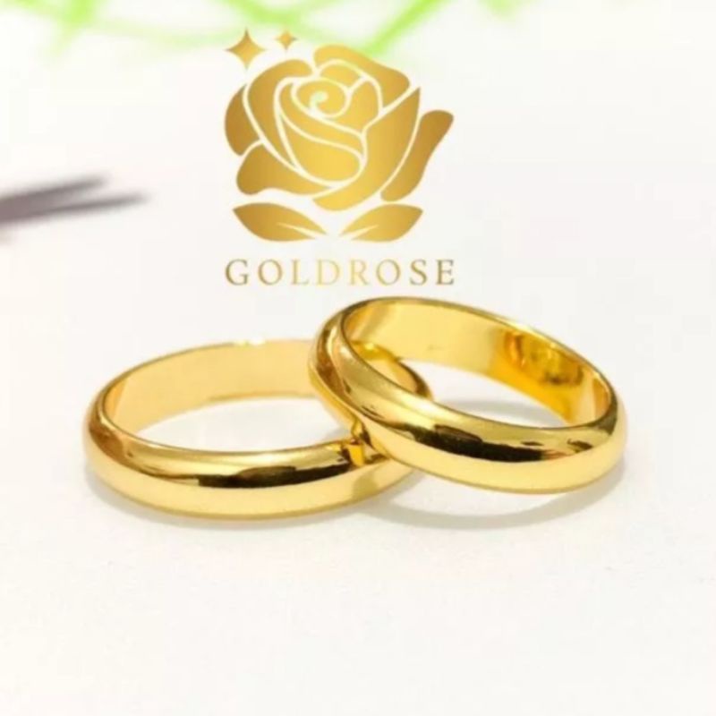 Cincin Titanium Polos Terbuat dari Coin Logam Asli Anti Luntur