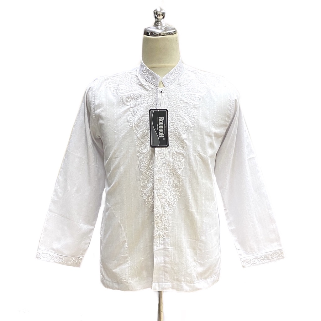 Grosir 10pc - Baju Koko Pria Katun Bordir Exclusive / Kemeja Muslim Pria