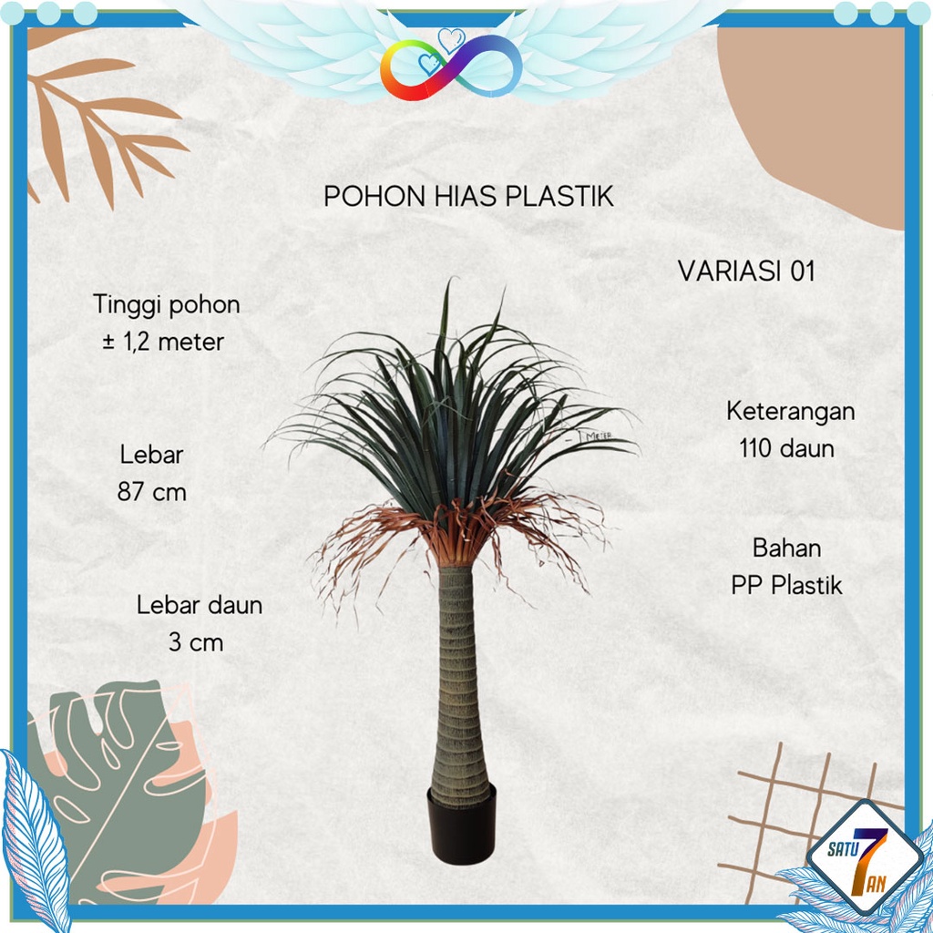 Pohon Hiasan Ruangan Pohon Hias Tinggi ± 1,2 Meter Plastik Pohon Hiasan Ruangan Sudut Dekorasi Rumah Cafe Satu7an PBP128