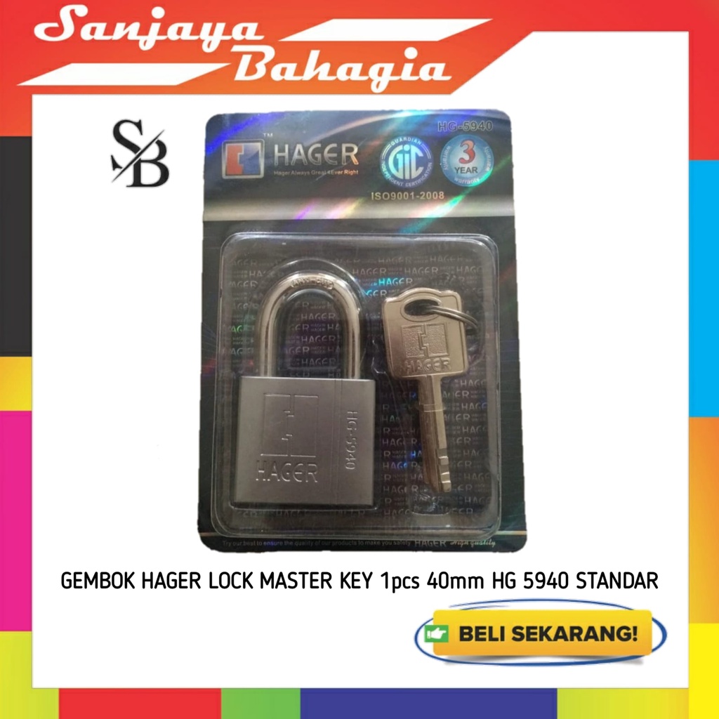 Hager Gembok  Lock Standard 40mm HG-5940