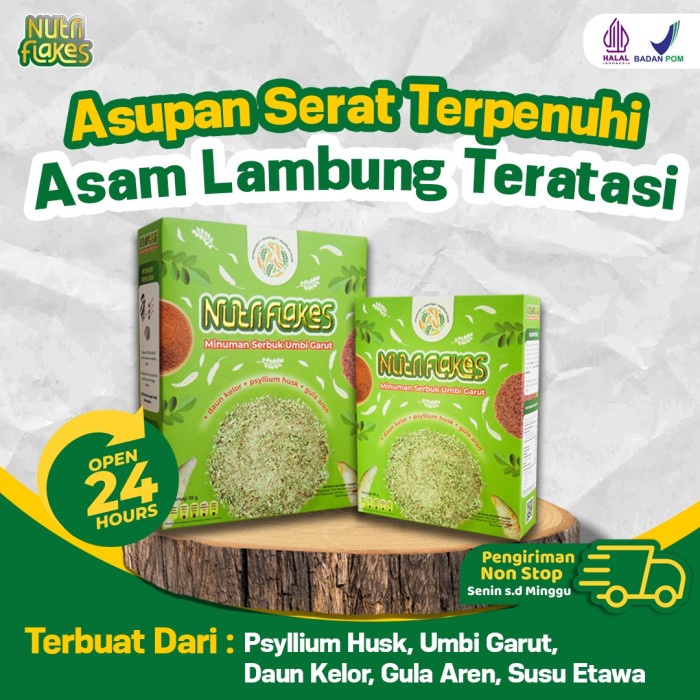 

Sereal Sereal Nutriflakes Herbal Atasi Maag / Asam Lambung / Begah / Kembung
