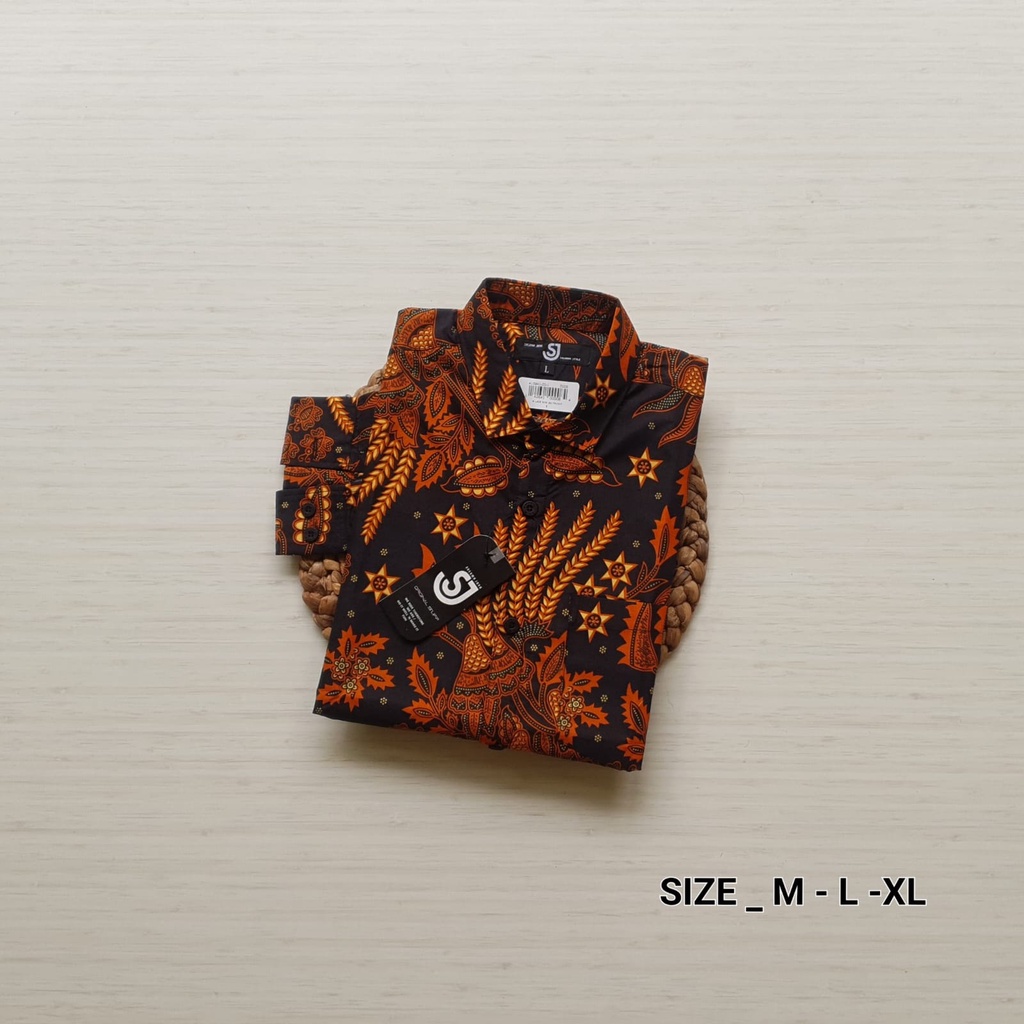 Kemeja Batik Lengan Panjang Pria  Motif Terbaru Hem Batik Cowok Distro Slimfit M L XL XXL Jumbo Bigsize