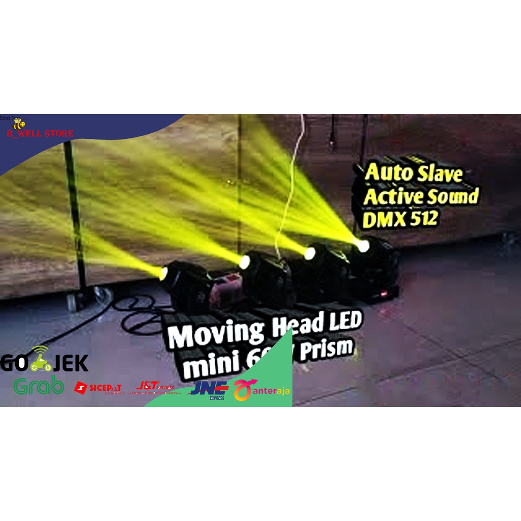 Paket Moving Head 60Watt (3pcs)+Mixer dmx512 192redsun+ 5mtr kabel dmx