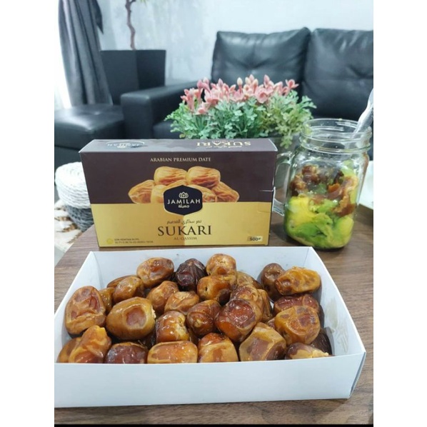 Kurma Sukari Premium Basah 500 gr Plus Madu Al Syifa Original JAMILAH Sukkari