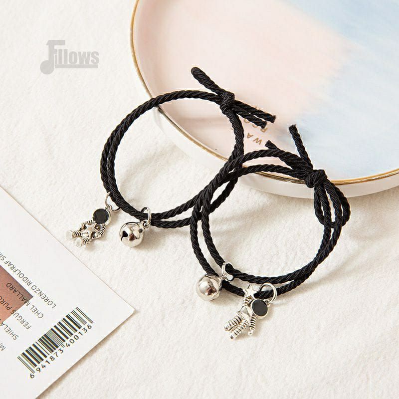 2 Pcs Gelang Couple Astronot Lonceng Tali / Gelang Pasangan Sahabat Bestie