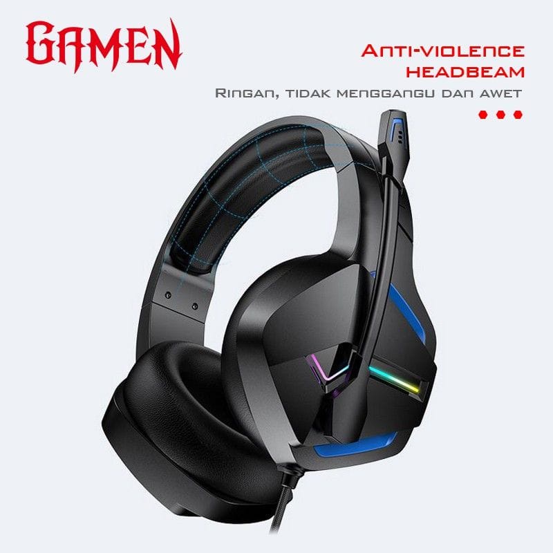 COD GAMEN GH2200 3.5mm Audio Jack Input RGB LED Light Braided Wire Gaming Headset ORIGINAL