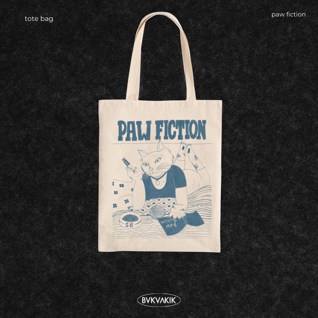 Tote Bag Paw Fiction White